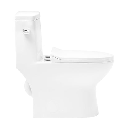 Swiss Madison Ivy One-Piece Elongated Toilet Left Side Flush, 10" Rough-In 1.28 gpf