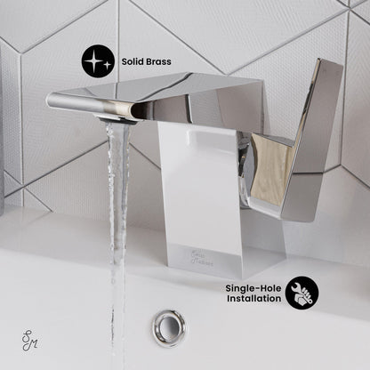 Swiss Madison Carre Single Hole, Single-Handle, Bathroom Faucet in Chrome