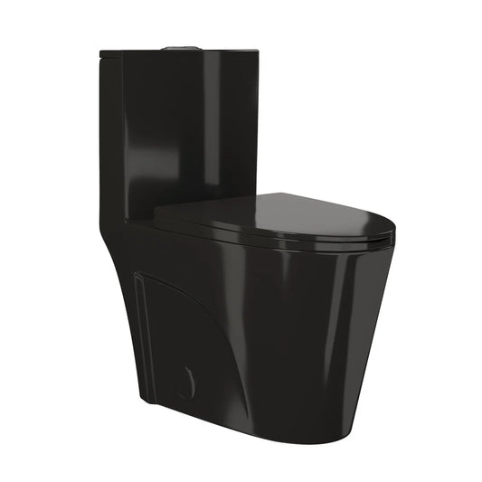 Swiss Madison St. Tropez One Piece Elongated Toilet Vortex™ Flush in Glossy Black 1.1/1.6 gpf