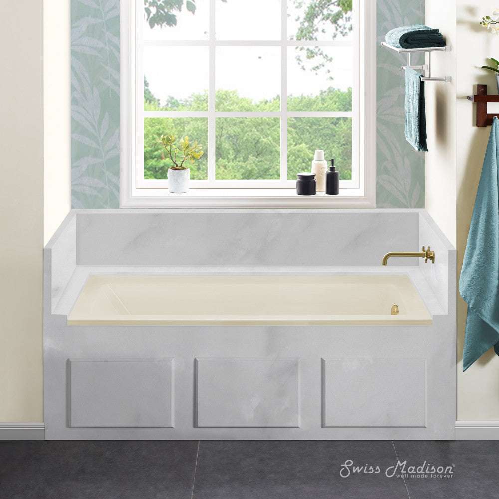 Swiss Madison Voltaire 60" x 30" Right-Hand Drain Alcove Bathtub in Bisque