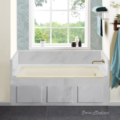 Swiss Madison Voltaire 60" x 30" Right-Hand Drain Alcove Bathtub in Bisque