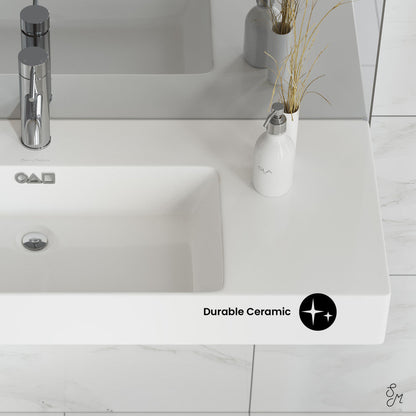 Swiss Madison St. Tropez 36" Rectangle Wall-Mounted Sink with Left Side Faucet Mount