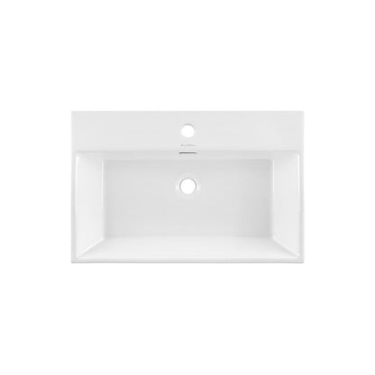 Swiss Madison Claire 24 Ceramic Console Sink White Basin Matte White Legs