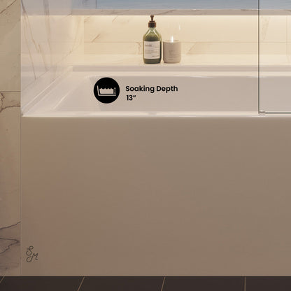 Swiss Madison Voltaire 60" x 32" Right-Hand Drain Alcove Bathtub with Apron