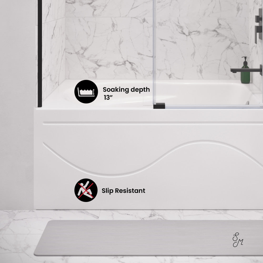Swiss Madison Ivy 54'' x 30" Bathtub with Apron Right Hand Drain in White
