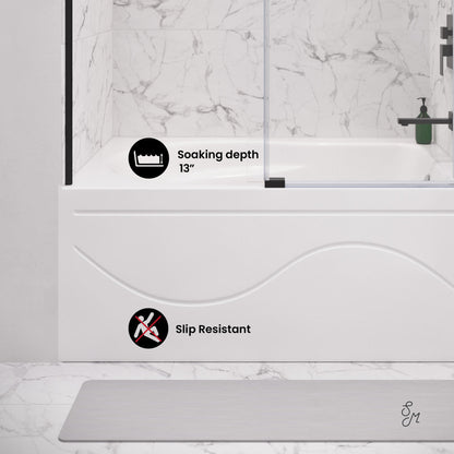 Swiss Madison Ivy 54'' x 30" Bathtub with Apron Right Hand Drain in White
