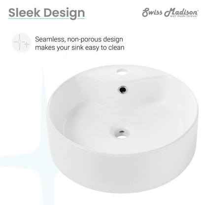 Swiss Madison Monaco Round Vessel Sink with Faucet Mount