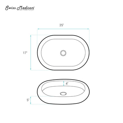 Swiss Madison Plaisir Oval Vessel Sink