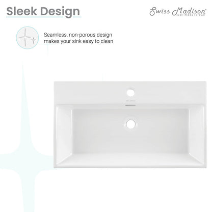 Swiss Madison Claire 30" Rectangle Wall-Mount Bathroom Sink