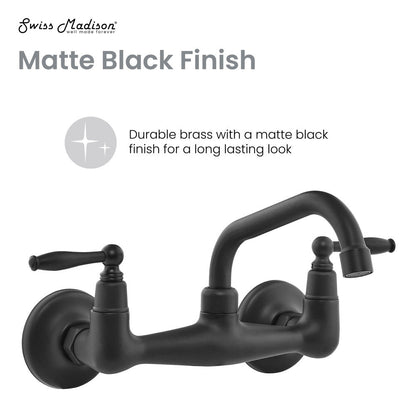 Swiss Madison Loire Wall-Mounted Faucet in Matte Black