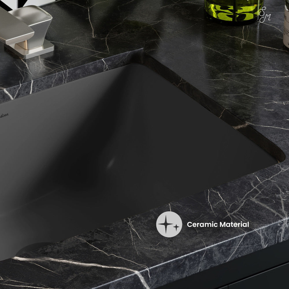 Swiss Madison Plaisir 18.5" Rectangular Ceramic Undermount Bathroom Sink in Matte Gray