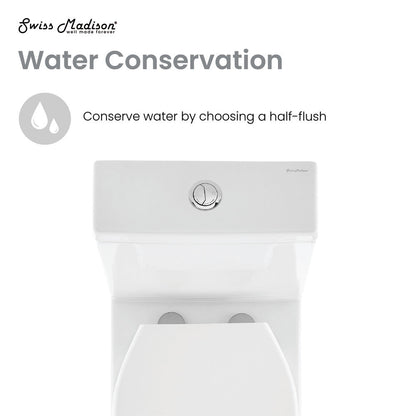 Swiss Madison Cache Two-Piece Elongated Toilet Dual-Flush 1.1/1.6 gpf