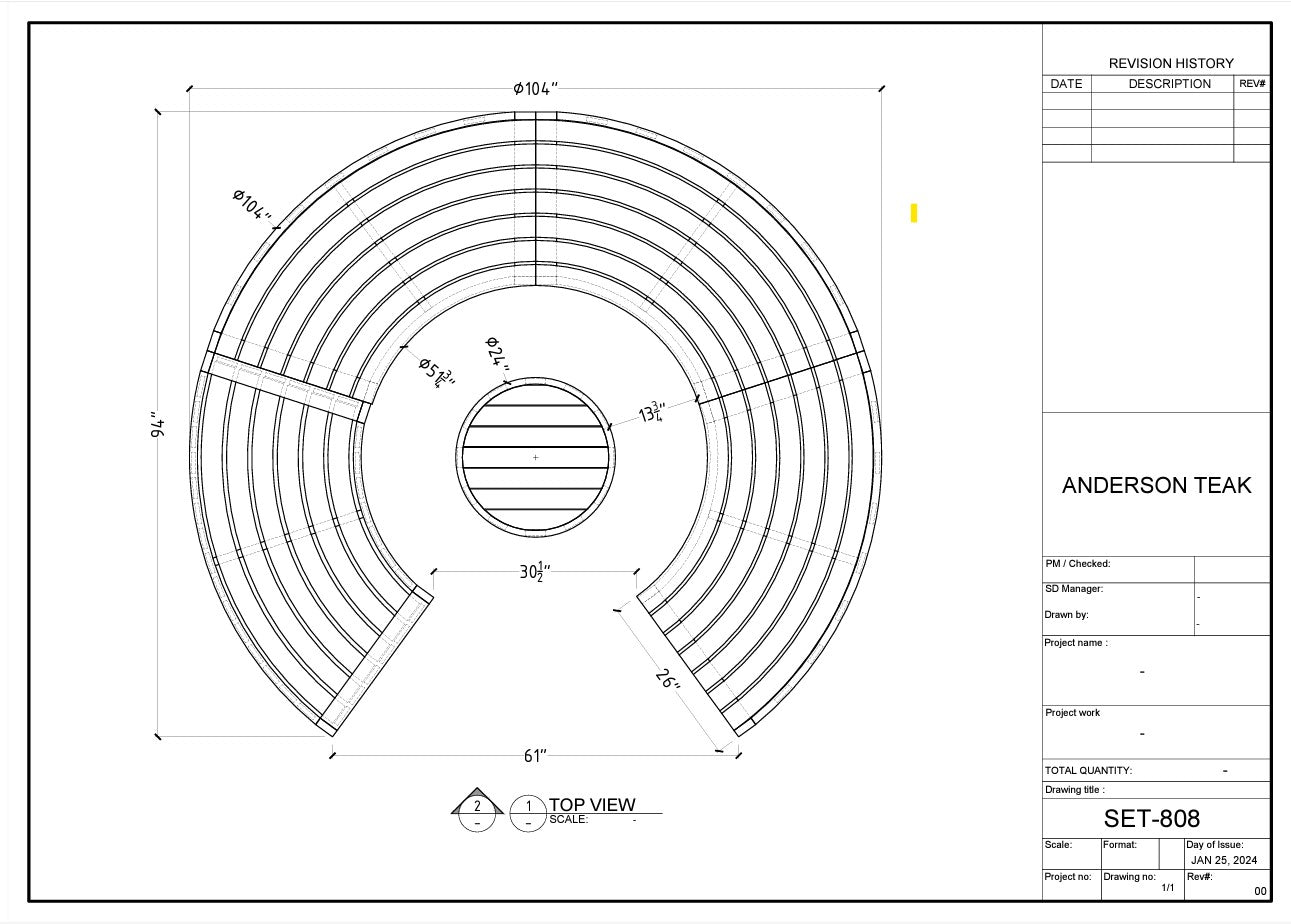 Anderson Teak SET-808 Circular Modular Deep Seating Set