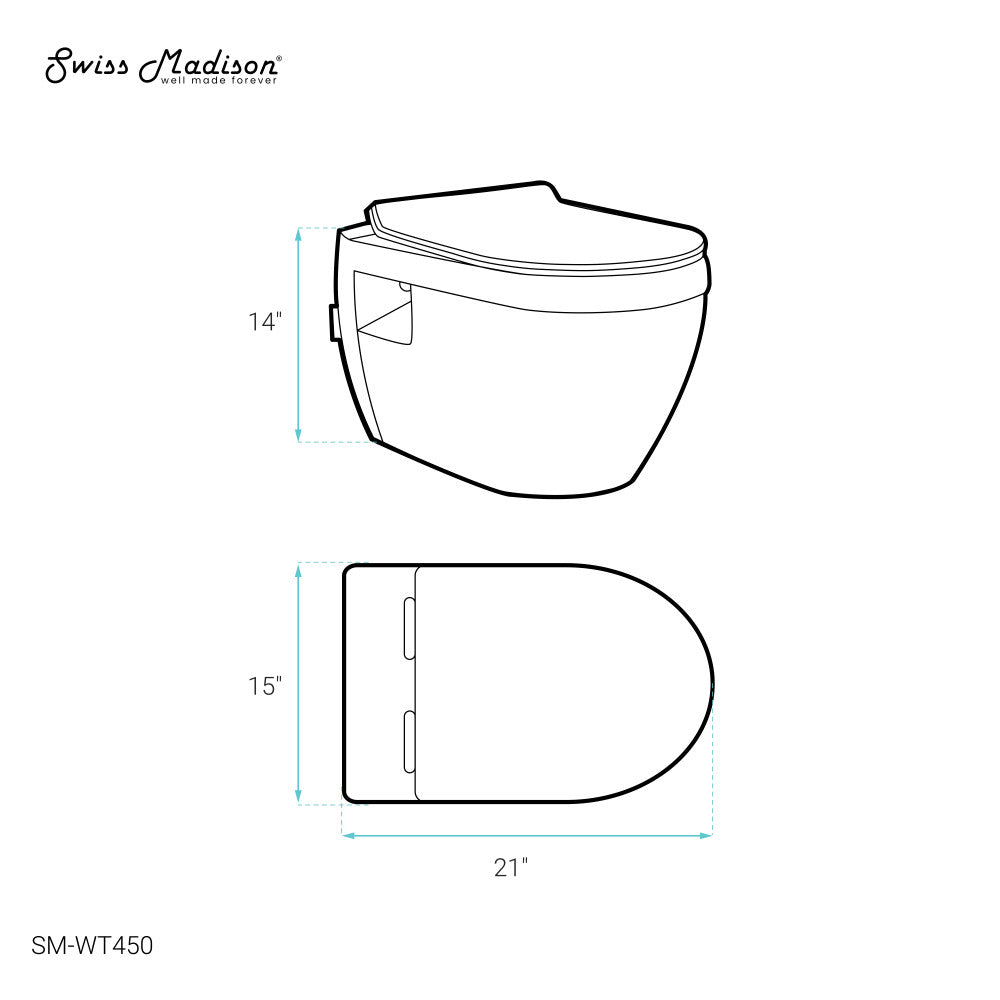 Swiss Madison Ivy Wall-Hung Elongated Toilet Bowl