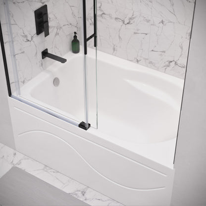 Swiss Madison Voltaire 48" x 30" Left-Hand Drain Alcove Integrated Armrest Bathtub with Apron