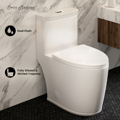 Swiss Madison Beau One-Piece Elongated Toilet Dual-Flush 1.1/1.6 gpf