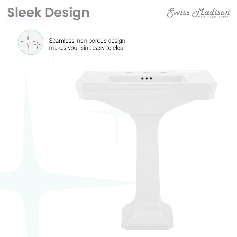 Swiss Madison Voltaire Two-Piece Pedestal Sink