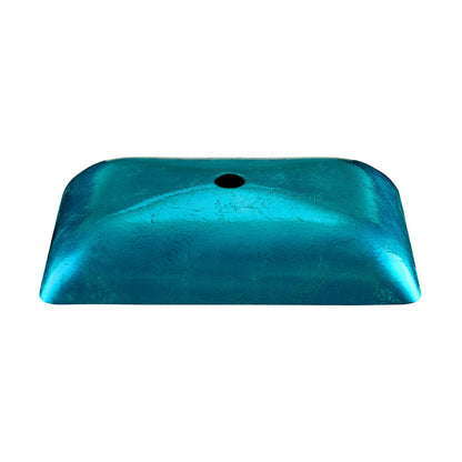 Swiss Madison Cascade Rectangular Glass Vessel Sink with Faucet, Ocean Blue