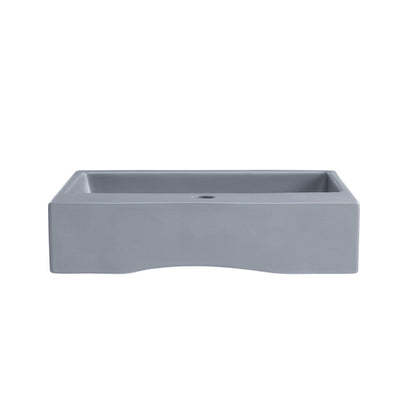 Swiss Madison Claire 20" Rectangle Ceramic Vessel Sink in Matte Grey