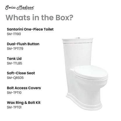 Swiss Madison Santorini One-Piece Elongated Toilet Dual-Flush 1.1/1.6 gpf