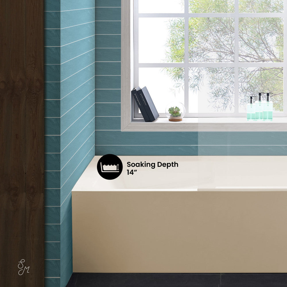 Swiss Madison Voltaire 60" x 30" Right-Hand Drain Alcove Bathtub with Apron in Bisque