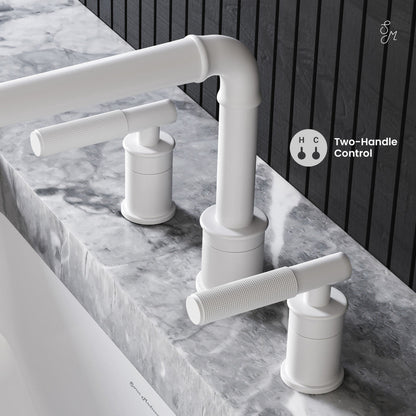 Swiss Madison Avallon 8 in. Widespread, Sleek Handle, Bathroom Faucet in Matte White