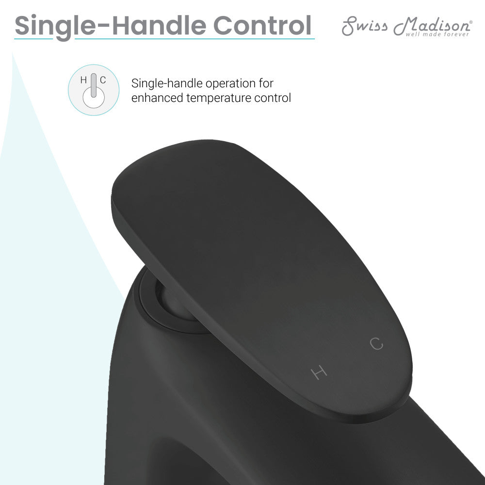 Swiss Madison Sublime Single Hole, Single-Handle, Bathroom Faucet in Matte Black