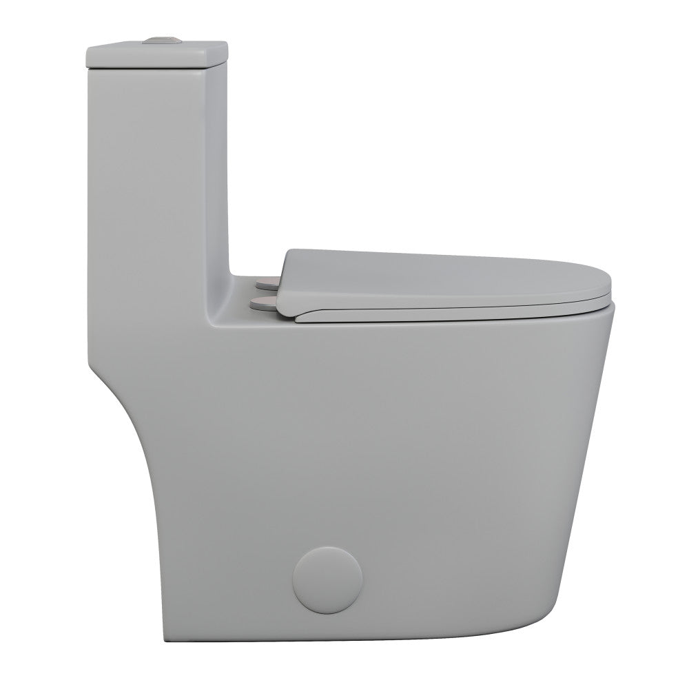 Swiss Madison Dreux One Piece Elongated Dual Flush Toilet in Matte Grey 0.95/1.26 GPF