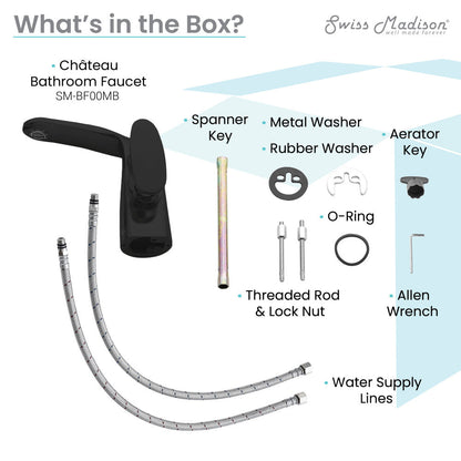 Swiss Madison Chateau Single Hole, Single-Handle, Bathroom Faucet in Matte Black