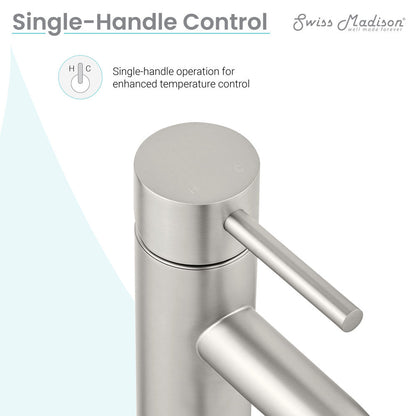 Swiss Madison Ivy Single Hole, Single-Handle, High Arc Bathroom Faucet in Brushed Nickel