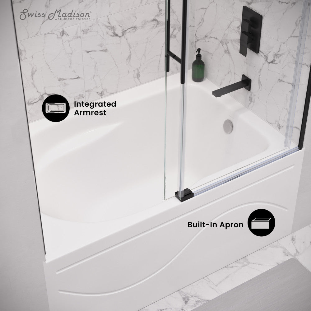 Swiss Madison Ivy 54'' x 30" Bathtub with Apron Right Hand Drain in White