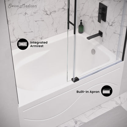 Swiss Madison Ivy 54'' x 30" Bathtub with Apron Right Hand Drain in White