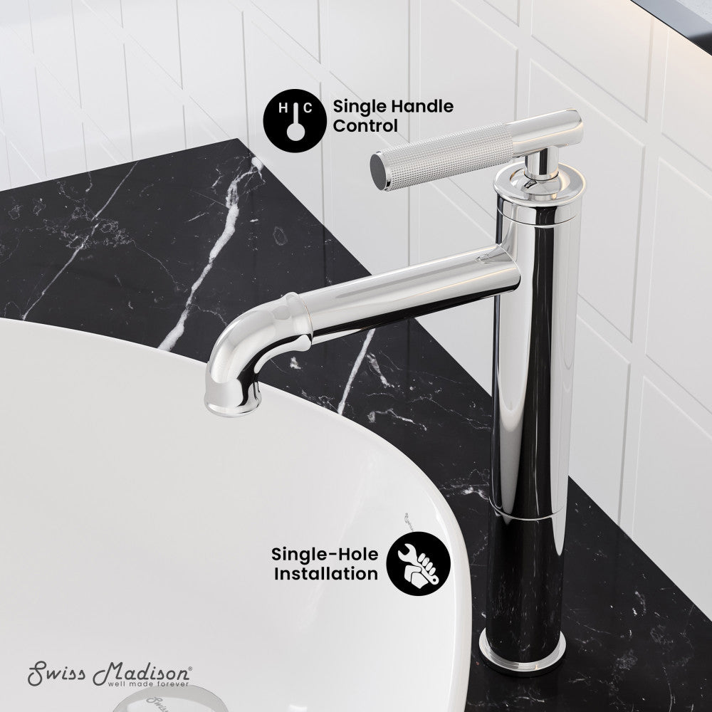 Swiss Madison Avallon Single Hole, Single-Handle Sleek, High Arc Bathroom Faucet in Chrome
