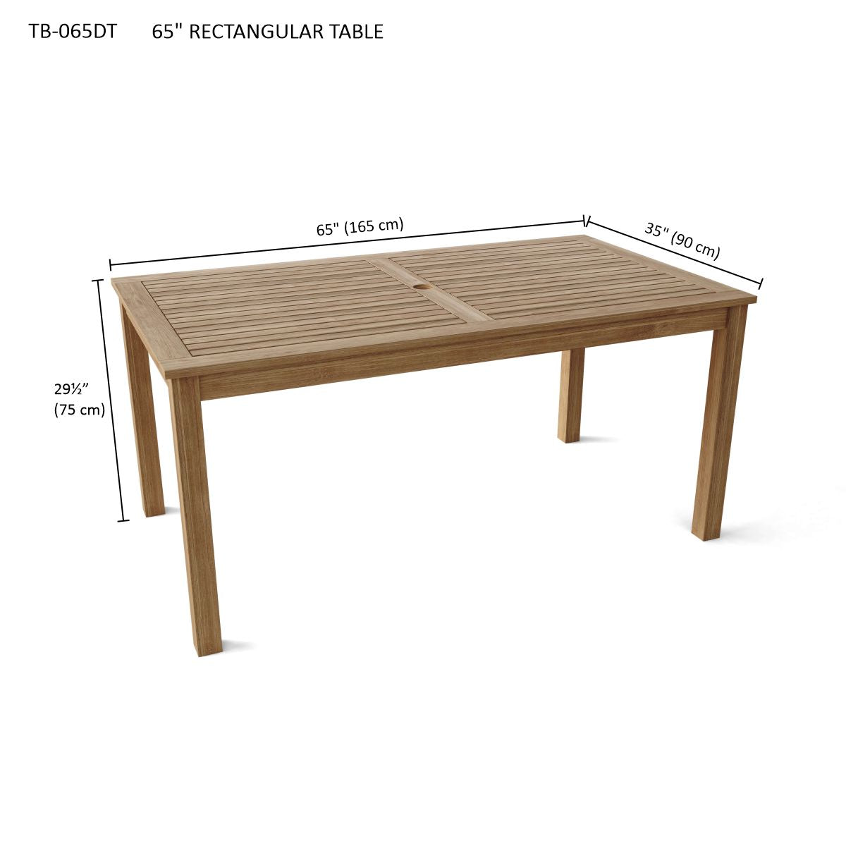 Anderson Teak 65" Rectangular Table