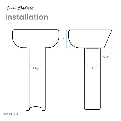 Swiss Madison Chateau Pedestal Bathroom Sink Round Single Faucet Hole