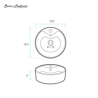 Swiss Madison Monaco Round Vessel Sink with Faucet Mount