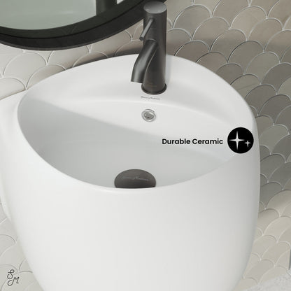 Swiss Madison Ivy Wall-Mount Sink in Matte White