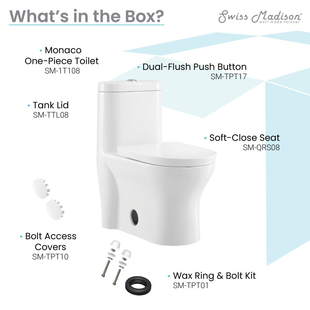 Swiss Madison Monaco One-Piece Elongated Toilet Dual-Flush 1.1/1.6 gpf