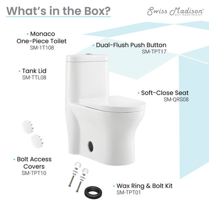 Swiss Madison Monaco One-Piece Elongated Toilet Dual-Flush 1.1/1.6 gpf