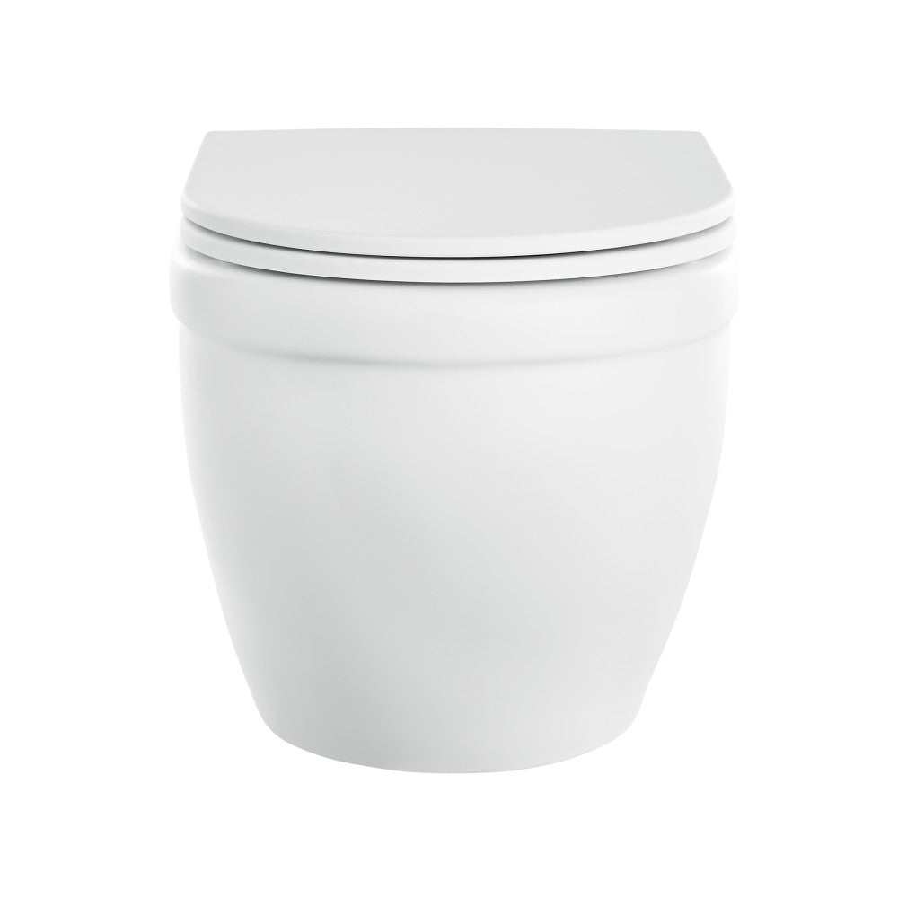 Swiss Madison Ivy Wall-Hung Elongated Toilet Bowl Only in Matte White