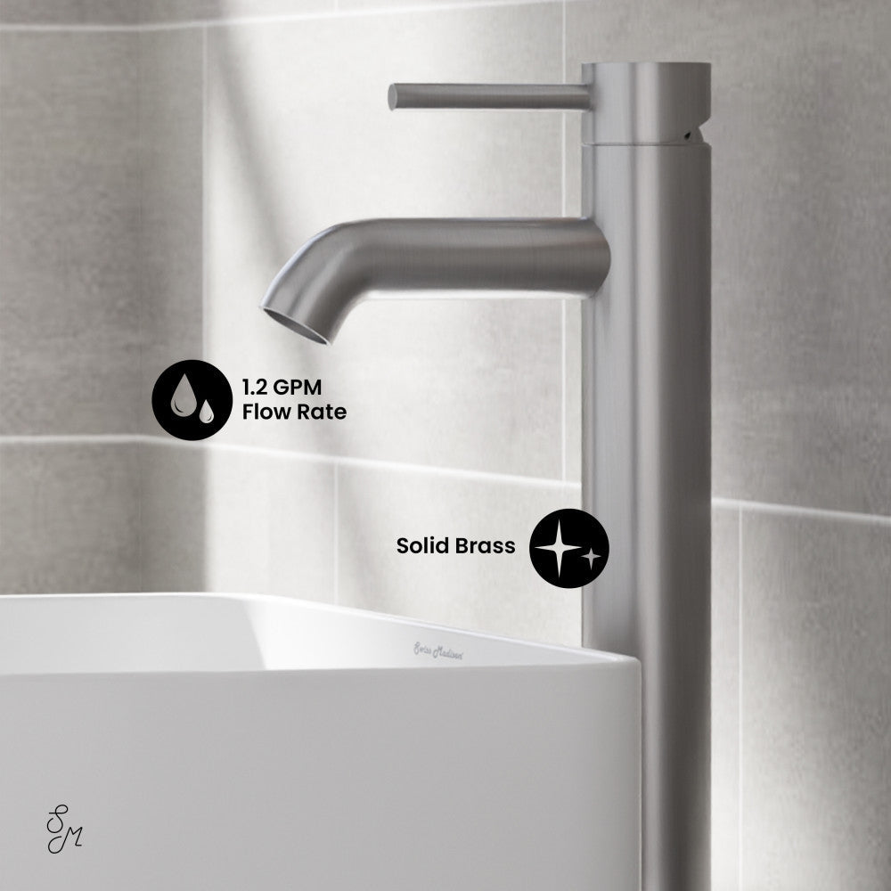 Swiss Madison Ivy Single Hole, Single-Handle, High Arc Bathroom Faucet in Brushed Nickel