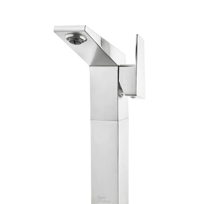 Swiss Madison Carre Single Hole, Single-Handle, High Arc Bathroom Faucet in Chrome