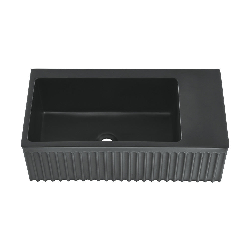Swiss Madison Delice 24" Rectangle Wall-Mount Bathroom Sink in Matte Black