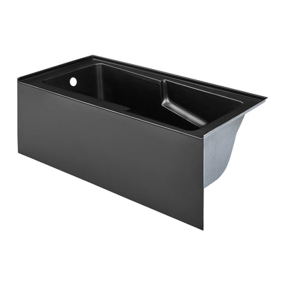 Swiss Madison Voltaire 60" x 30" Left-Hand Drain Alcove Bathtub with Apron in Matte Black