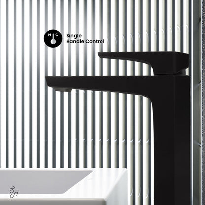Swiss Madison Voltaire Single Hole, Single-Handle, High Arc Bathroom Faucet in Matte Black