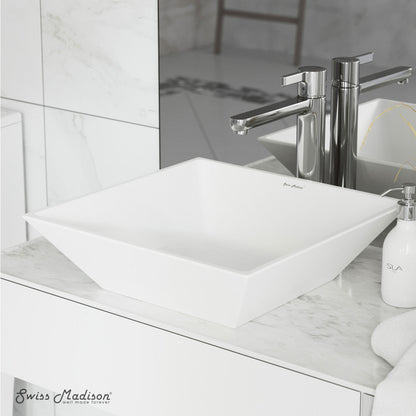 Swiss Madison St. Tropez Square Ceramic Vessel Sink