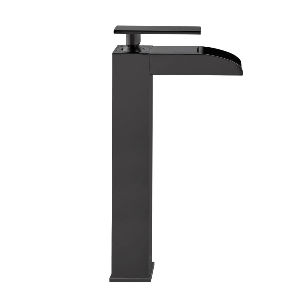 Swiss Madison Concorde Single Hole, Single-Handle, High Arc Waterfall, Bathroom Faucet in Matte Black