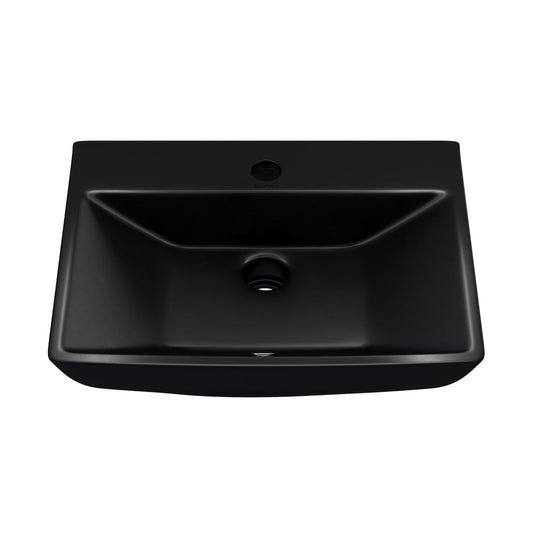 Swiss Madison Sublime 18" Ceramic Wall Hung Sink in Matte Black