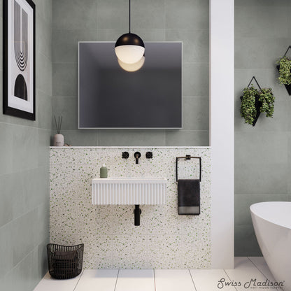 Swiss Madison Delice 24" Rectangle Wall-Mount Bathroom Sink in Matte White