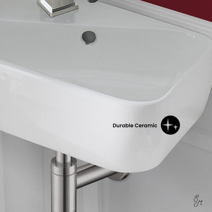 Swiss Madison Plaisir 18 x 11 Ceramic Wall Hung Sink with Left Side Faucet Mount